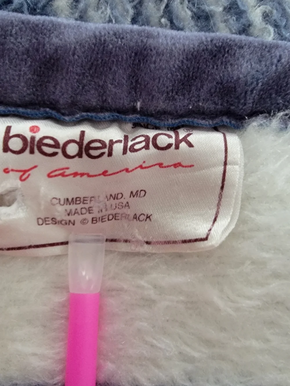 Biederlack Of The Americas Blue White Floral Blanket Reversible 80s 90s 59x69